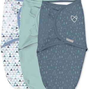 SwaddleMe SET of 3 Baby Pajamas Sleep Sacks - Blue and Green